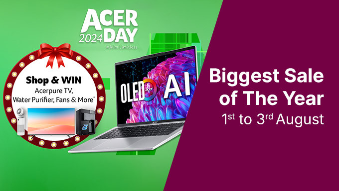 Acer Day Sale | Upto 44% Off + Extra Rs.2000 Off + Win 100% Cashback On Laptops + FREE 3 Yr Extended Warranty & Gifts