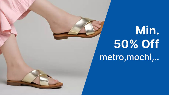 Min. 50% Off On Women Footwear Brands Metro,Mochi & More