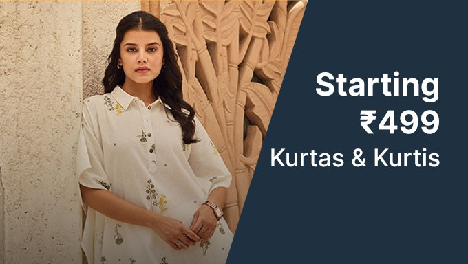 Kurta And Kurtis Starting From Rs. 499 Of Brands Avaasa Mix N Match ,Yousta,Siyahi,Fusion & More