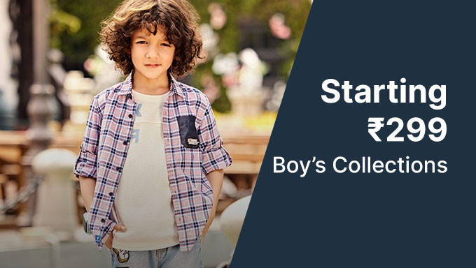 Boys Tees,Shirts,Jeans,Sweaters,Jackets & More Starting At Rs.299