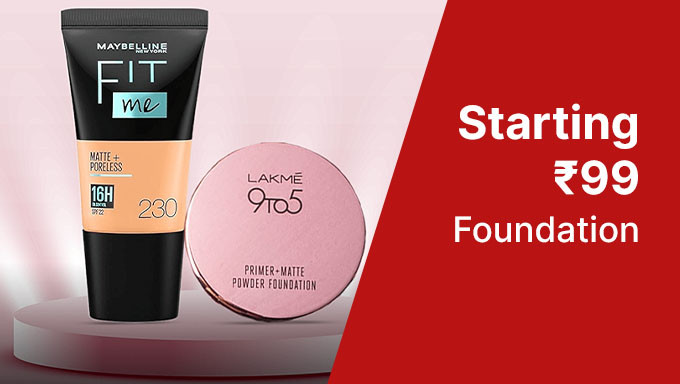 Foundation Starting At Rs.99 Of Brands Maybelline ,Lakme,Swiss Beauty,Sugar,Colorbar & More