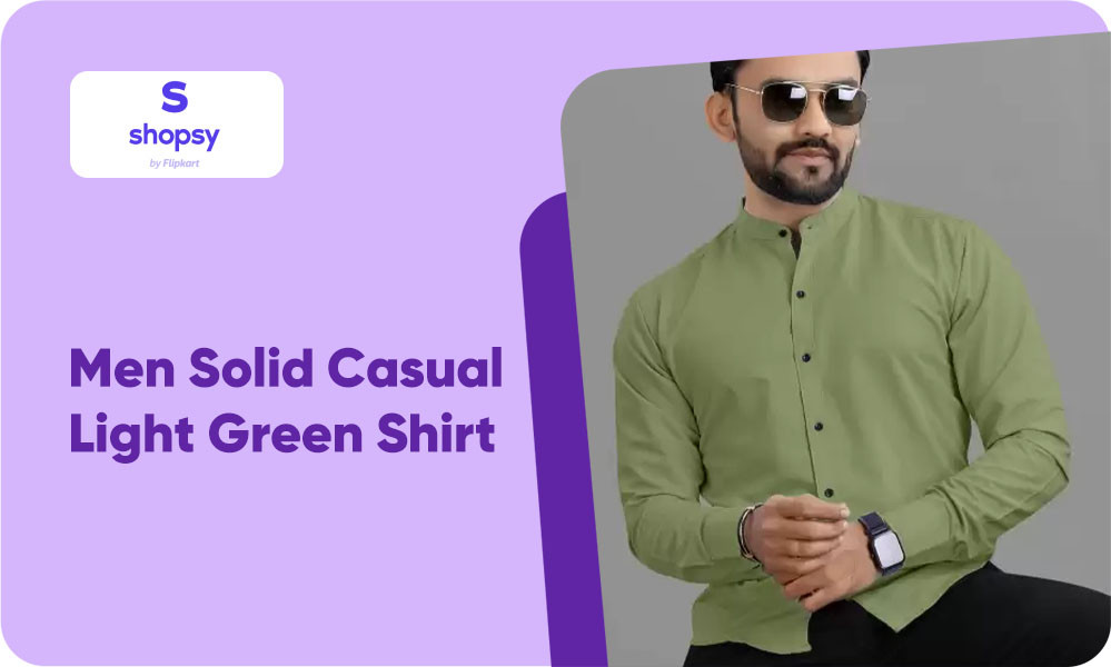 Buy Men Solid Casual Light Green Shirt