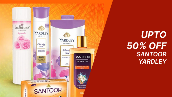 Upto 50% Off On Santoor And Yardley London 