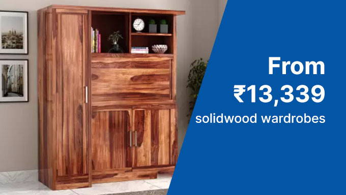 Solidwood Wardrobes From Rs.13,339+Bank Offers