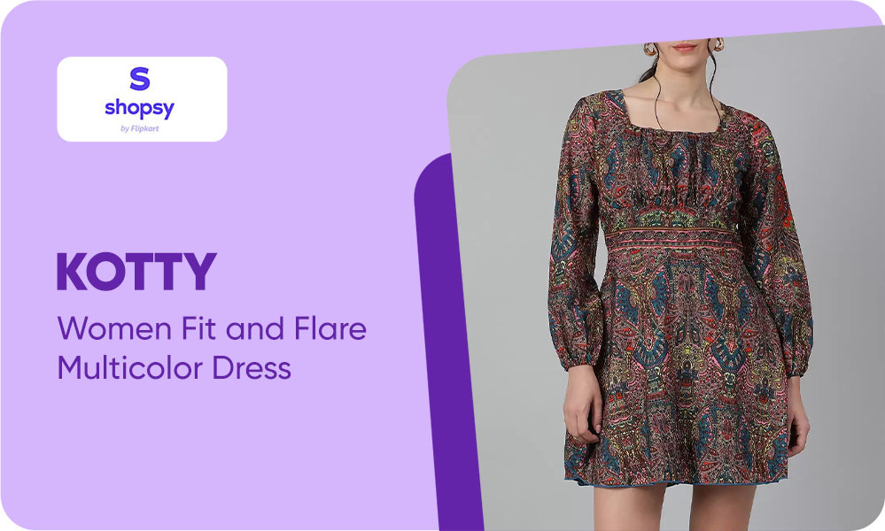 Buy KOTTY Women Fit and Flare Multicolor Dress