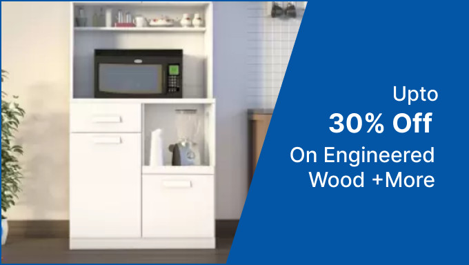 Min 30% Off On Engineered Wood ,Metal,Plastic ,Solid Wood  Kitchen Cabinets +Bank Offers