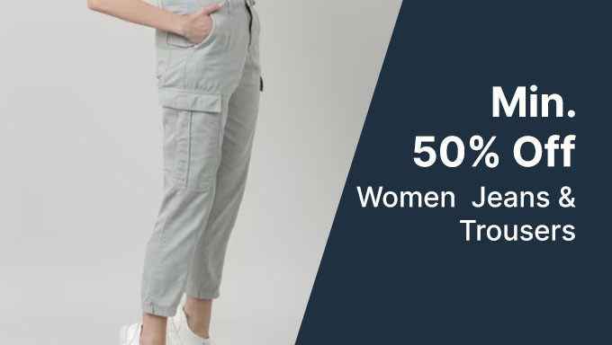 Min 50% OFF on Women Jeans & Trousers On Brands Orchid Blues ,IVOC,Broadster & More 