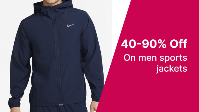 Get 40% To 90% Off On Men Sports Jackets & Sweatshirts Of Brands Puma,Reebok & More