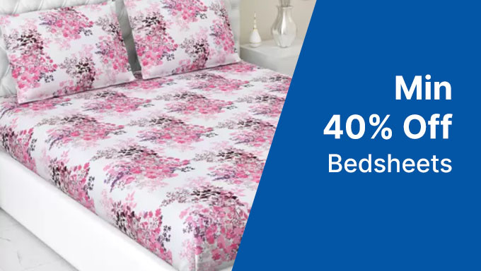  Min. 40% Off Bedsheets From Raymond ,Trident & More +Bank Offers 