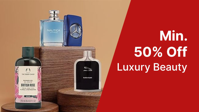 Min.50% Off On Luxury Beauty Brands Guess ,Diesel,Nautica,The Body Shop & More