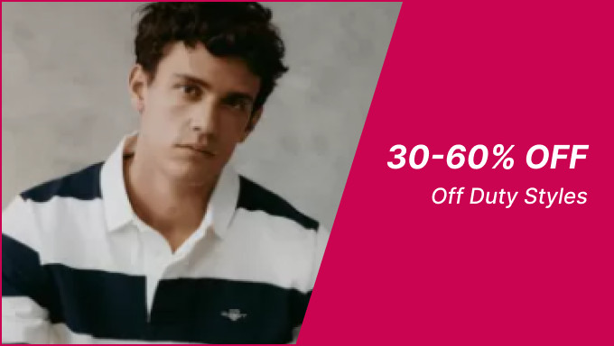 Get 30% to 60% Off On Gant,Mango Man & More Men Off Duty Styles