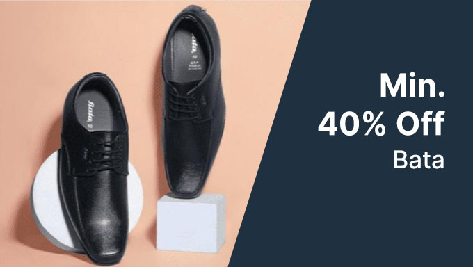 Min. 40% Off On Bata Buy Heels,Flats,Casual Shoes,Sports Shoes & More 