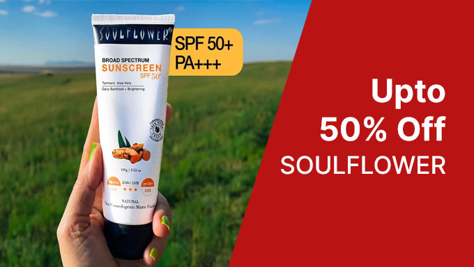 Upto 50% Off On Soulflower Broad Spectrum Sunscreen 