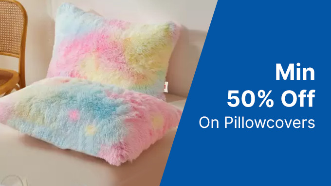 Min 50% Off On Pillowcovers Of Cotton,Microfiber,Velvet & More