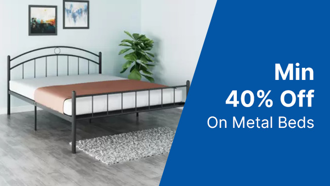 Min 40% Off On Metal Beds From Nilkamal,Meezo & More