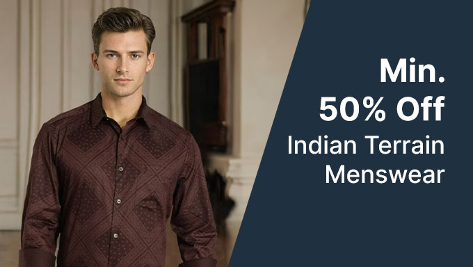 Min 50% Off On Indian Terrain Buy Shirts,Tshirts,Jeans & More