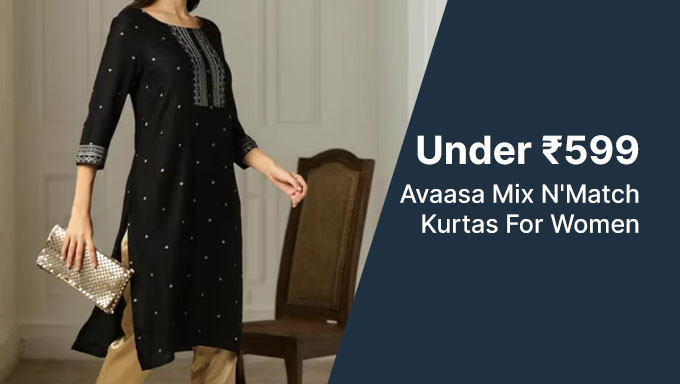 Avaasa Mix N'Match Kurtas For Women Under Rs.599 