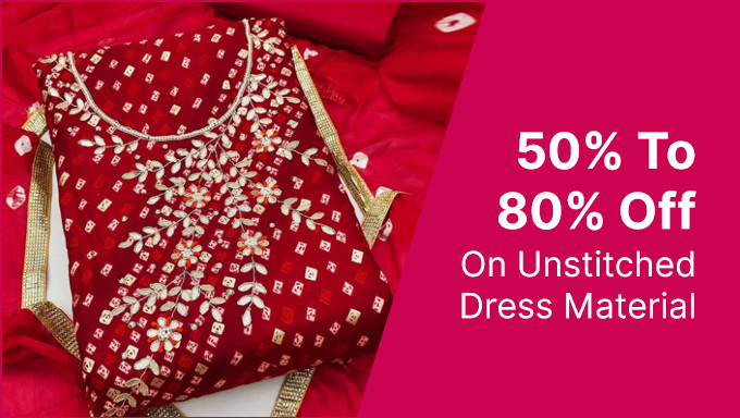 Get 50% To 80% Off On Unstitched Dress Material From Kalini,Manvaa & More 