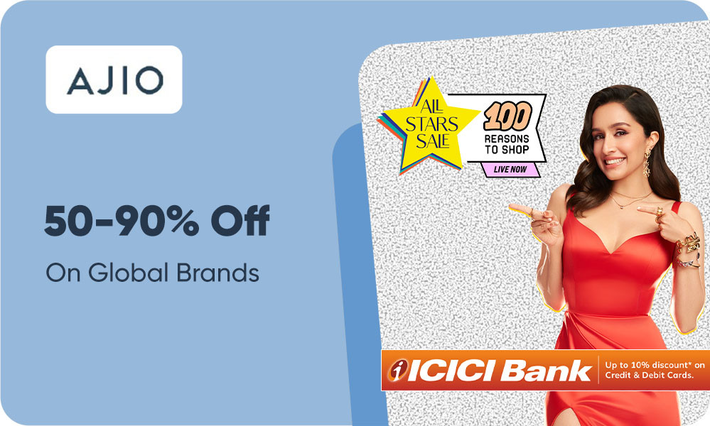 Ajio All Star Sale | 50%-90% OFF + Extra Upto 20% Off + Instant 10% Selected Bank Off