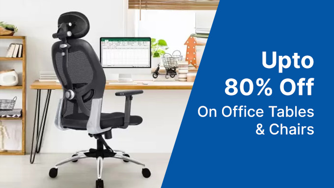 Upto 80% Off On Office Tables & Chairs 