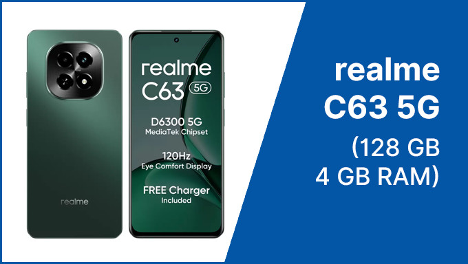 Get 15% Off On Realme C63 5G Charger in the Box (Forest Green, 128 GB)(4 GB RAM) 