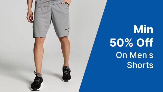 Min 50% Off on Men's Shorts