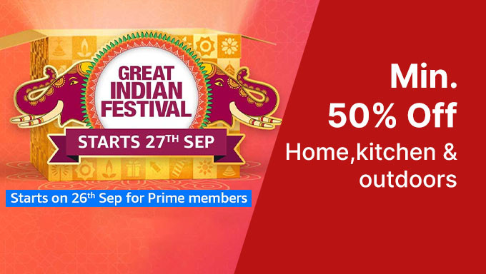 Upto 50% Off On Home & Kitchen Products + 10% Off On Selected Cards