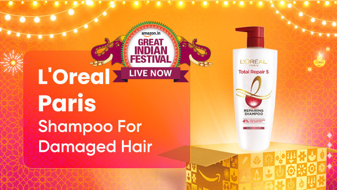 L'Oreal Paris Shampoo, For Damaged and Weak Hair, With Pro-Keratin + Ceramide, Total Repair 5, 1ltr