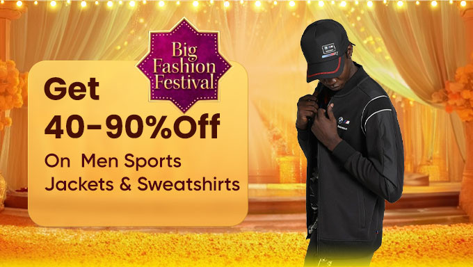 Get 40% To 90% Off On Men Sports Jackets & Sweatshirts Of Brands Puma,Reebok & More