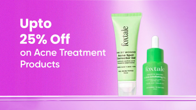 GLOW25| Upto 25% Off On Foxtale Acne Treatment Products+ Free Brightening Under-Eye Mask+ Free Shipping +Extra 5% Off On Prepaid Order