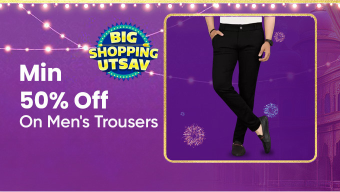 Min 50% Off On Men's Trousers From Peter England,Raymond & More 