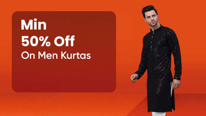 Min. 50% Off On Men Kurtas On Brands Miraan,Here&Now,Jompers,Anouk & More