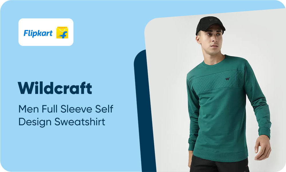 Buy Wildcraft Men Full Sleeve Self Design Sweatshirt