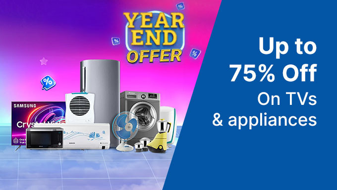 Flipkart Year End Sale | Upto 75% Off + Extra 10% OFF On Selected Bank Card On Appliance, Electronics & More