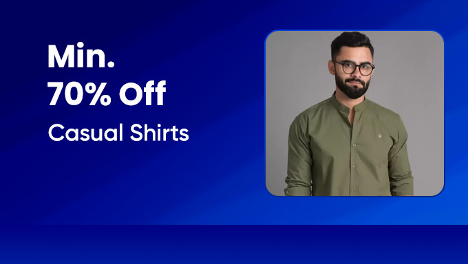 Min 70% Off on Daily Men Casual Shirts