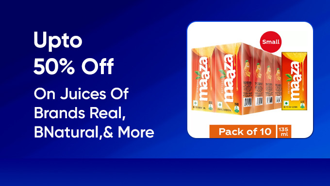 Upto 50% Off On Juices Of Brands Real,BNatural,Raw Pressery & More