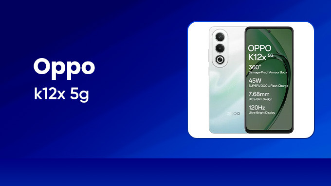 OPPO K12x 5G with 45W SUPERVOOC Charger In-The-Box (Breeze Blue, 128 GB) (6 GB RAM)