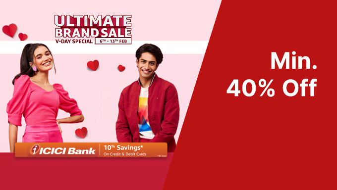 Amazon Ultimate Brand Sale V-Day Special| upto 70% OFF on Fashion, Beauty, and Makeup Essentials