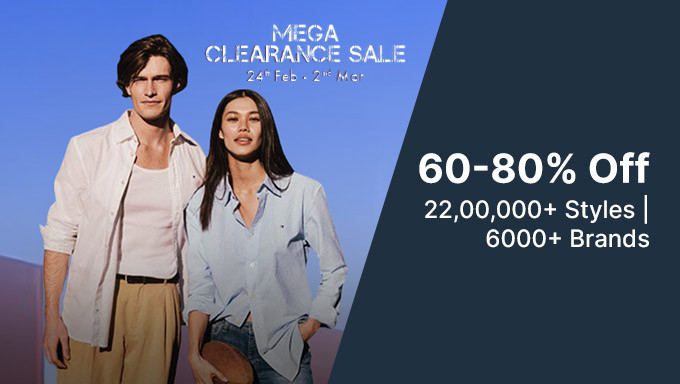 Mega Clearance Sale | Min 60% – 80% OFF + Extra 10% OFF On Order Of Rs.1990 + Instant 10% Bank Off