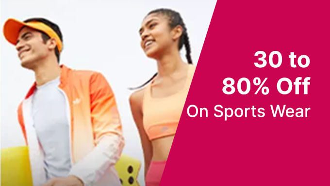 30 To 80% Off On Sports Wear