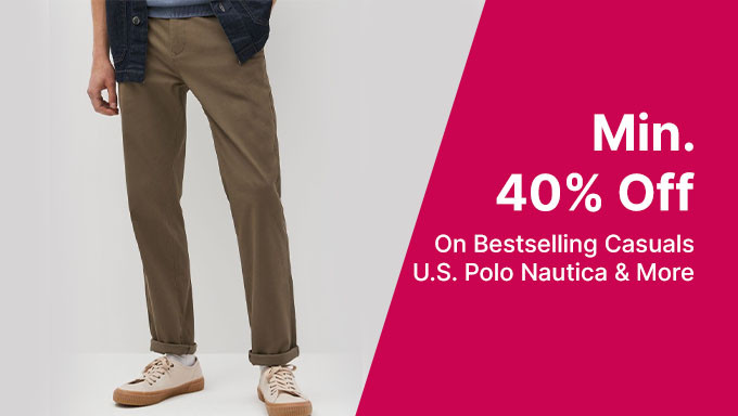 Bestselling Men's Casuals Wear | Upto 40% Off Major Brands