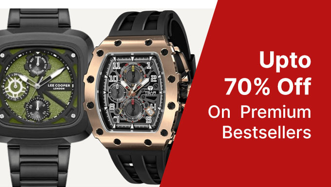 Upto 70% Off + Extra 5% Off On Premium Bestselling Watches