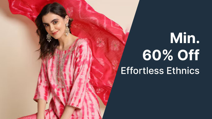 Min 60% Off On Women's Ethnic Clothes