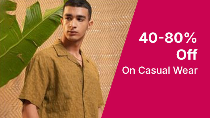 Upto 40% To 80% Off On Men's Casual Wear