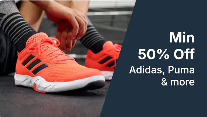 Min 50% Off On Sports Footwear + Free Shipping On Order Rs.799 And Above