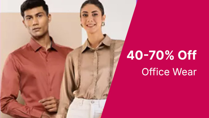 Upto 40% To 70% Off + Upto 10% Off On Selected Bank On Office Wear