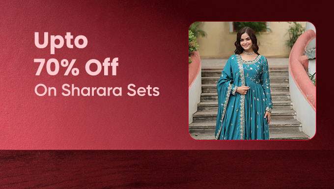 Upto 70% Off + Extra 15% Off On Min Order Value Of Rs.500 On Sharara Sets