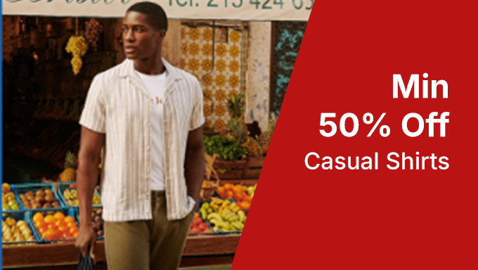 Min 50% Off On Casual Shirts