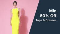 Min 60% Off + Upto 10% Off On Selected Bank On Tops & Dresses