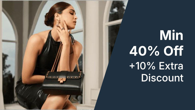 Min 40% Off + Extra 10% Off On Order Above Of Rs.2890 & Above On Handbags & Bags